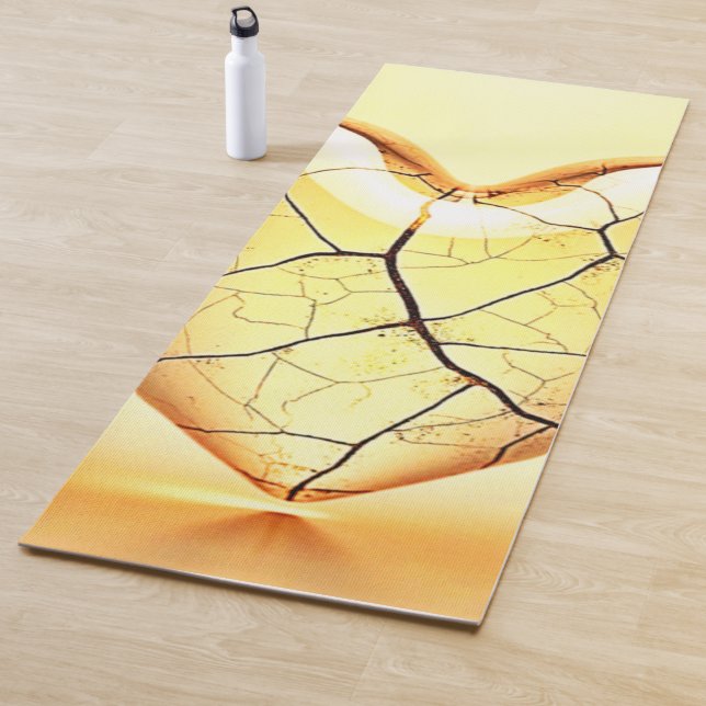 Golden Cracked Heart Art Yoga Mat (In Situ)