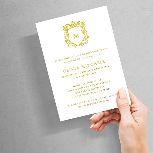 Golden Crest | Elegant Graduation Party
