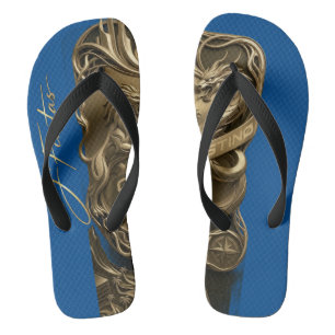 “Golden Crest Lion & Dragon Men’s Sandals