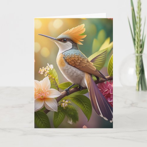 Golden Crested Honeyeater Fantasy Bird Card