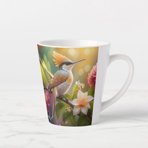 Golden Crested Honeyeater Fantasy Bird Latte Mug