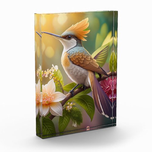 Golden Crested Honeyeater Fantasy Bird Photo Block