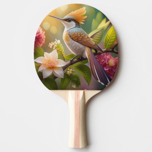 Golden Crested Honeyeater Fantasy Bird Ping Pong Paddle