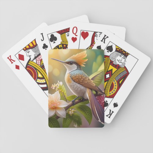 Golden Crested Honeyeater Fantasy Bird Playing Cards
