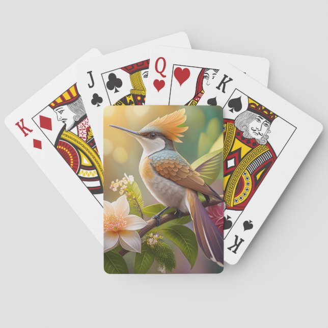 Golden Crested Honeyeater Fantasy Bird Poker Cards (Back)