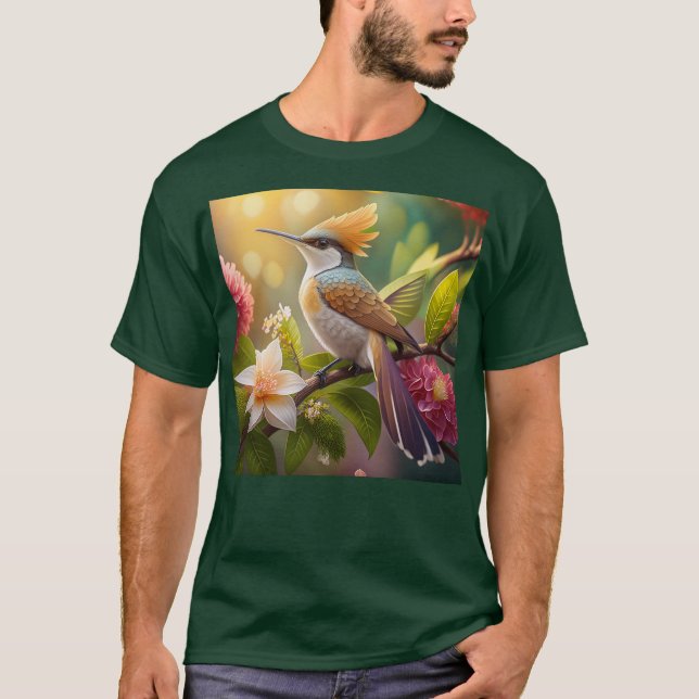 Golden Crested Honeyeater Fantasy Bird T-Shirt (Front)