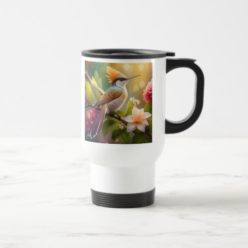 Golden Crested Honeyeater Fantasy Bird Travel Mug