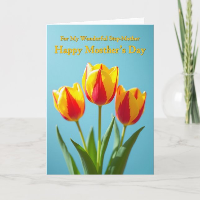 Golden Crimson Floral Thanks Card (Front)