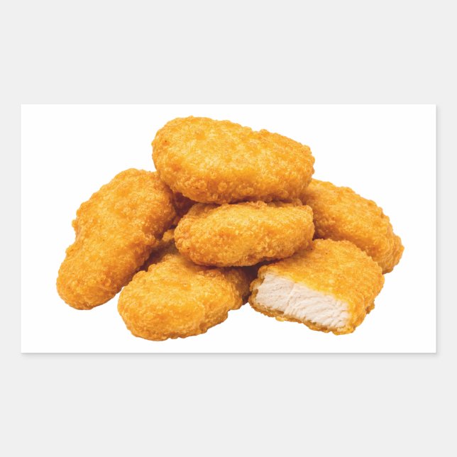 Golden Crispy Chicken Nuggets Food Rectangular Sticker (Front)