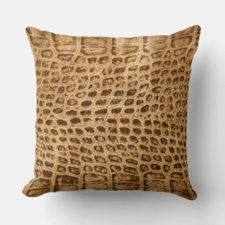 Golden Crocidile  Throw Pillow