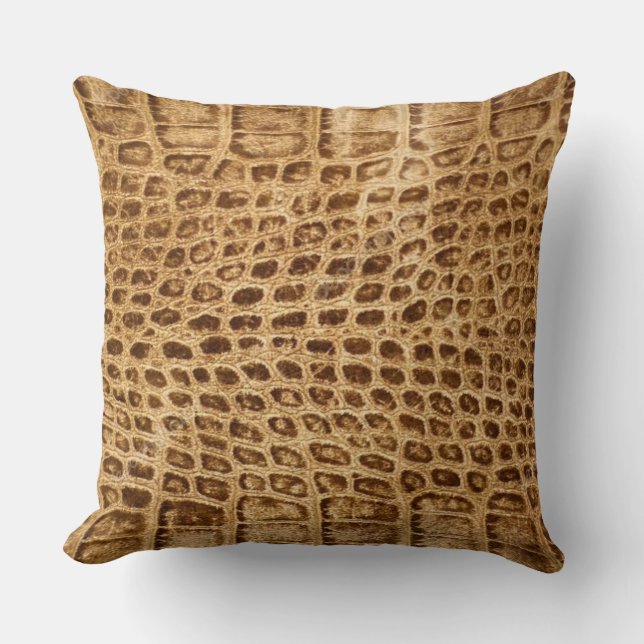 Golden Crocidile  Throw Pillow (Front)