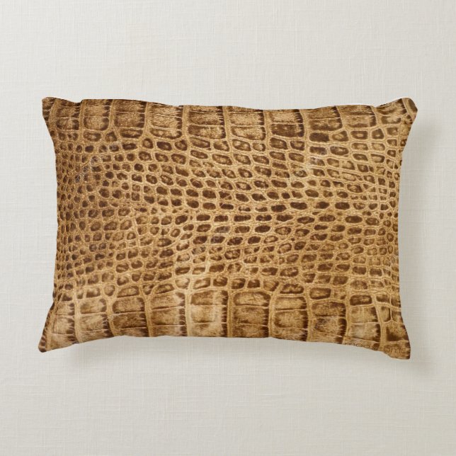Golden Crocodile Accent Pillow (Back)