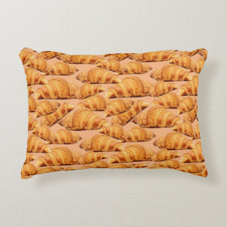 Golden croissant, bakery seamless pattern. accent pillow