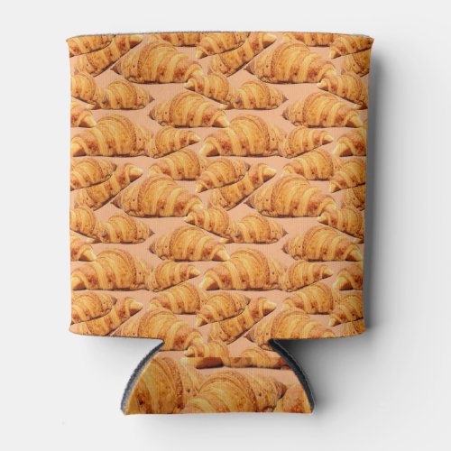 Golden croissant bakery seamless pattern can cooler
