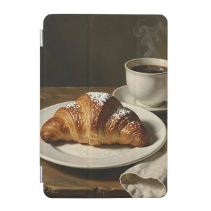 Golden Croissant Coffee Still Life iPad Mini Cover