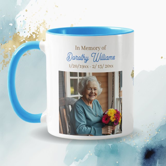 Golden Cross and Flowers Memorial Keepsake Mug (Creator Uploaded)
