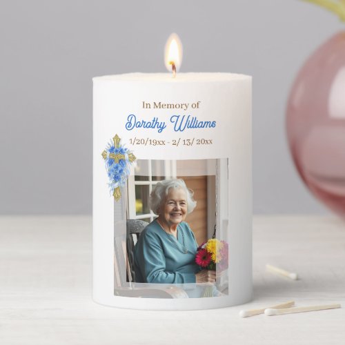 Golden Cross and Flowers Memorial Keepsake
