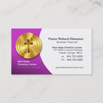 Golden Cross Christian Symbol Minister/pastor Business Card by StylishBusinessCards at Zazzle