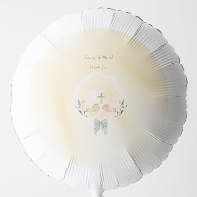  Golden Cross floral baptism balloons (Front)