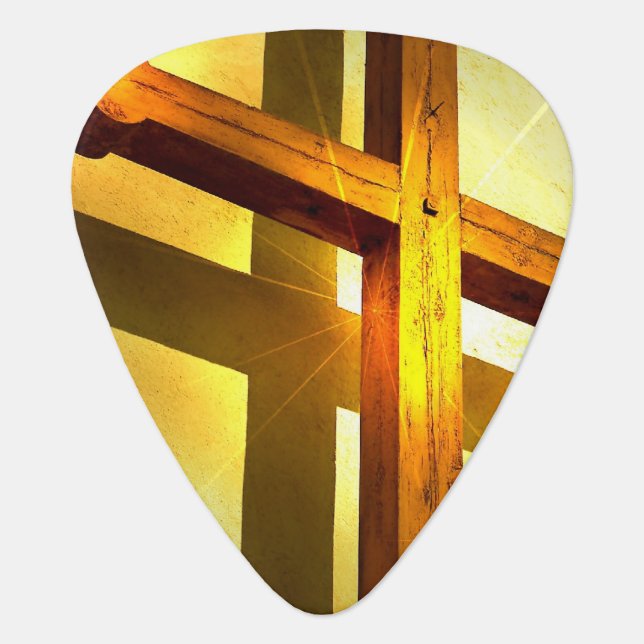 Golden Cross Guitar Pick (Front)