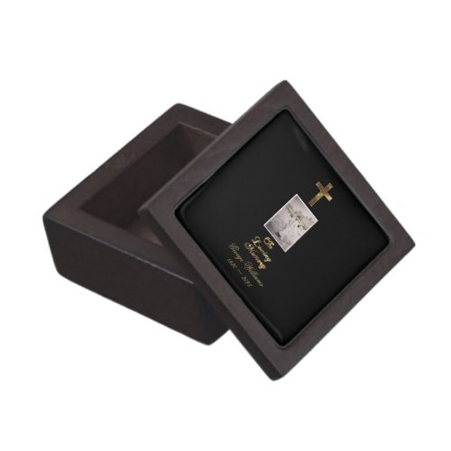 Golden Cross In Loving Memory Memorial Gift Box