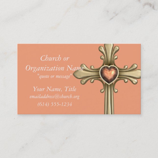 Golden Cross Jeweled D1 Business Cards (Front)