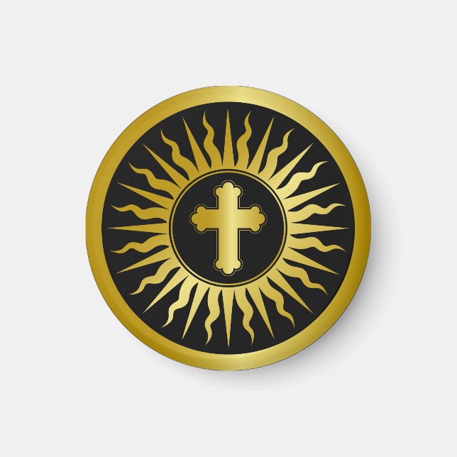 Golden Cross Sign  Magnet (Front)