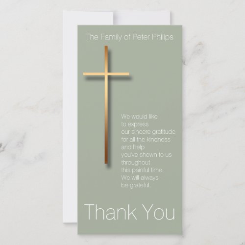 Golden Cross Sympathy Thank You Choose Color 2