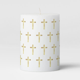 Golden Crosses Candle