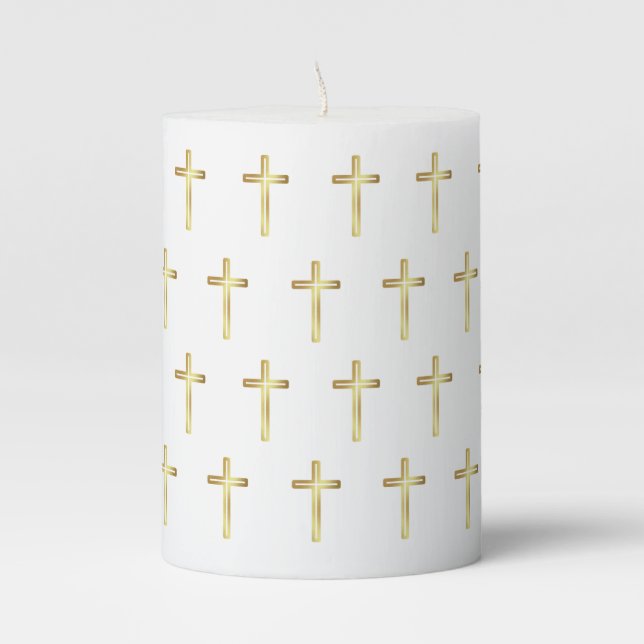 Golden Crosses Candle (Front)