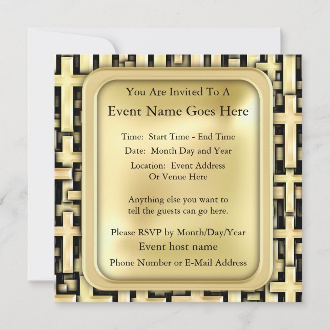 Golden Crosses Invitation (Front)