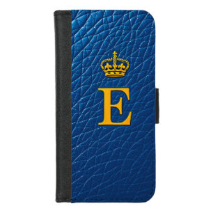 Golden Crown Above Stylish Letter E iPhone 8/7 Wallet Case