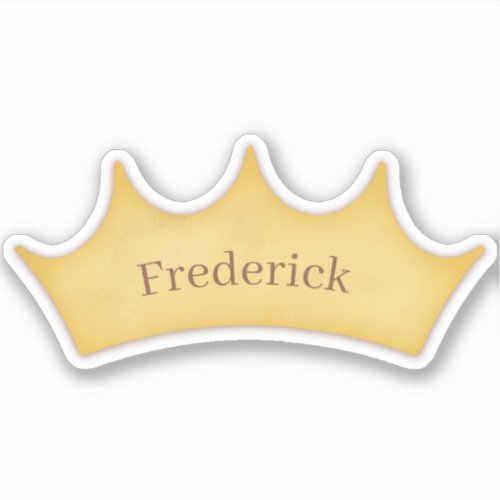 Golden Crown Baby  Kids Personalized Nameplate Sticker