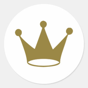 Golden crown classic round sticker