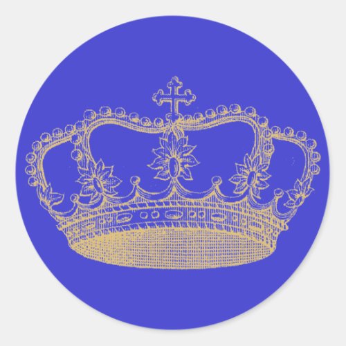 Golden Crown Classic Round Sticker