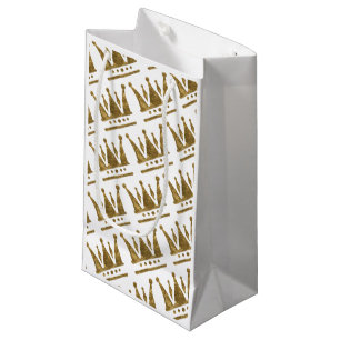 Golden Crown Custom Gift Bag - Small, Glossy