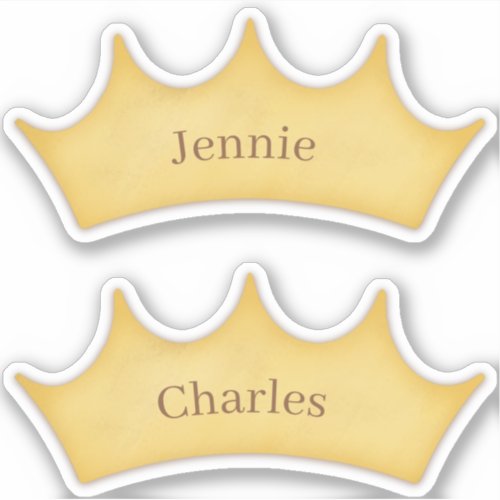 Golden Crown Fairytale Kids Rooms 2 Custom Name St Sticker