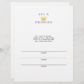 Golden Crown "It's a Princess" with Wizard font (Front/Back)