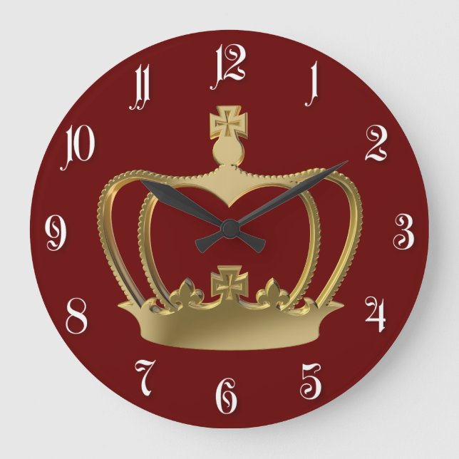 Golden crown large clock (Front)