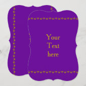 Golden Crown & Lily Border + your text & backgr. (Front/Back)