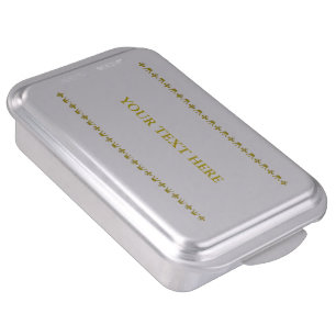 Golden Crown & Lily Border + your text & backgr. Cake Pan