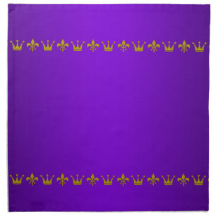 Golden Crown & Lily Border + your text & backgr. Napkin