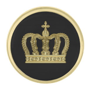 Golden Crown - luxury royal 1 Gold Finish Lapel Pin