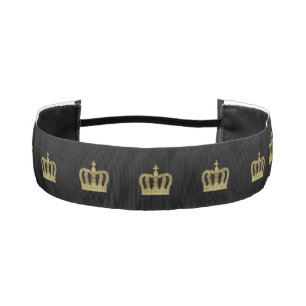 Golden Crown - luxury royal 2 + your text Athletic Headband