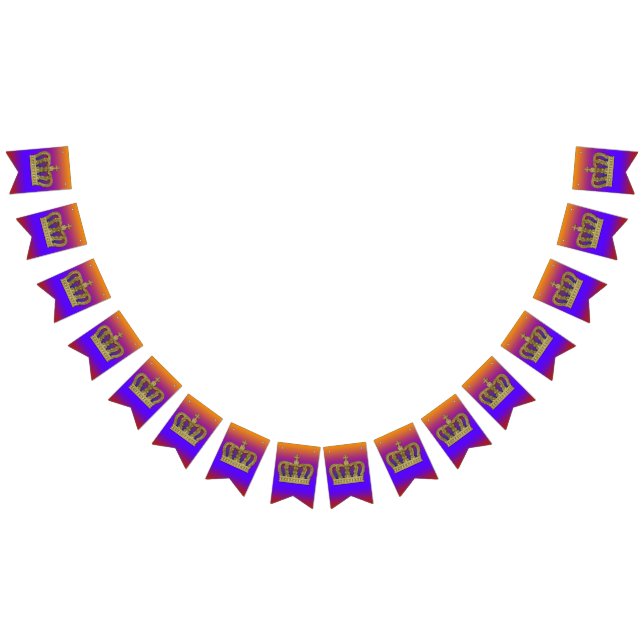 Golden Crown - luxury royal 4 Bunting Flags (All)