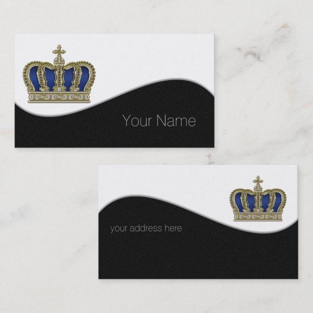 Golden Crown - luxury royal 5 Business Card (Front/Back)