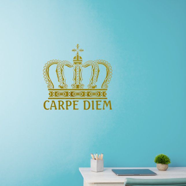 Golden Crown - luxury royal - CARPE DIEM Wall Decal (Home Office)