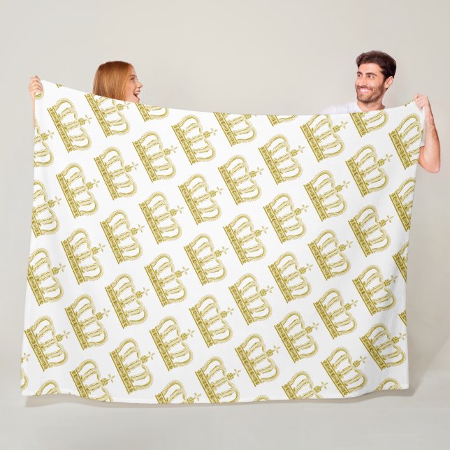 Golden Crown - luxury royal Fleece Blanket (In Situ)