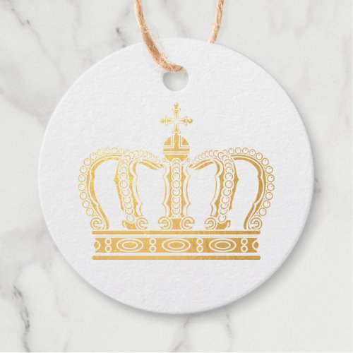 Golden Crown _ luxury royal Foil Favor Tags
