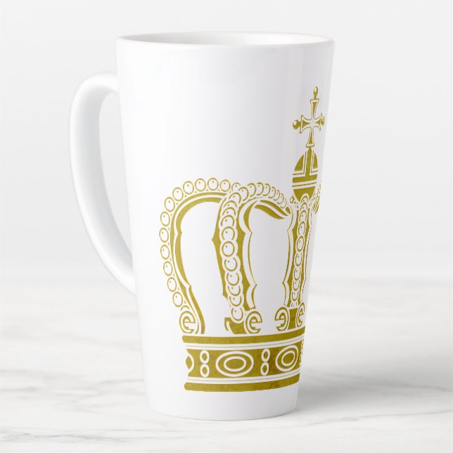 Golden Crown - luxury royal Latte Mug (Left Angle)